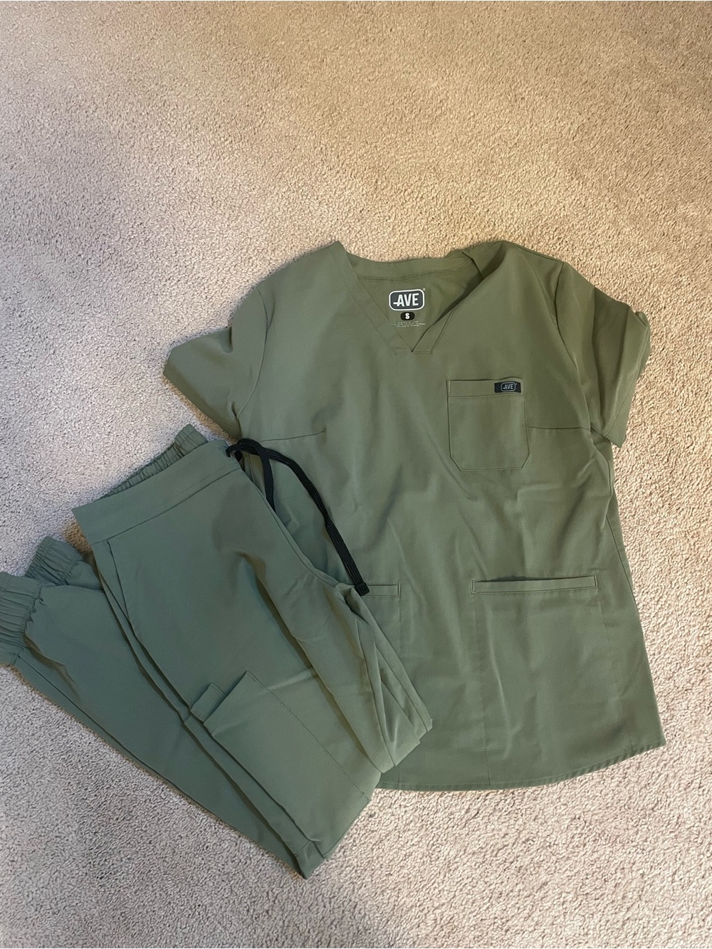 AVE Olive Green and blue Medical Scrub Set